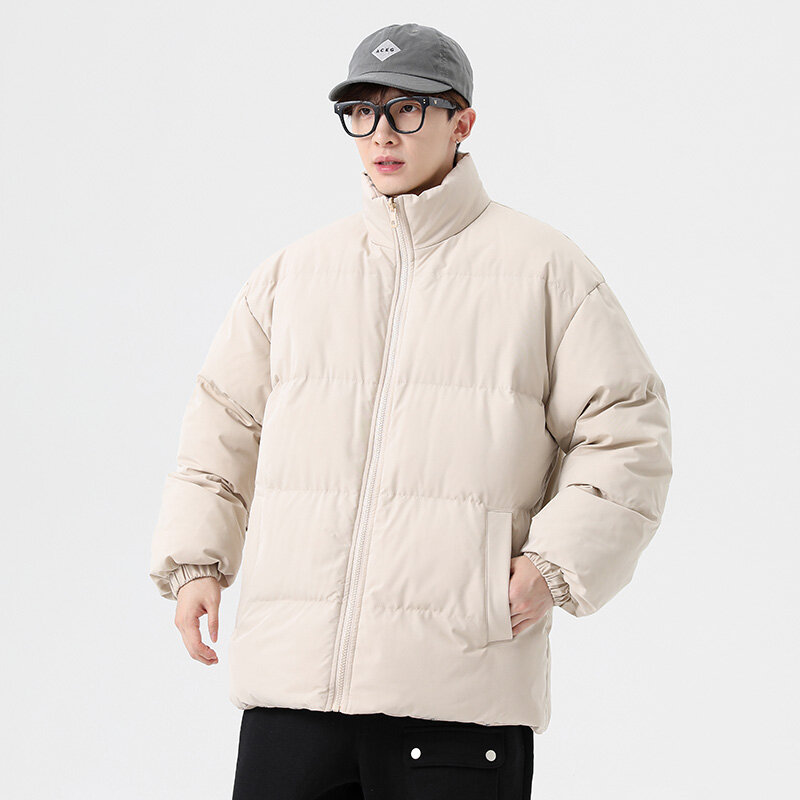 ฤดูหนาวผู้ชาย Parkas Warm Thicken เสื้อแฟชั่น Oversize เสื้อลำลองชาย Streetwear Hip Hop เสื้อผู้หญิง Parkas สีทึบ m-5XL