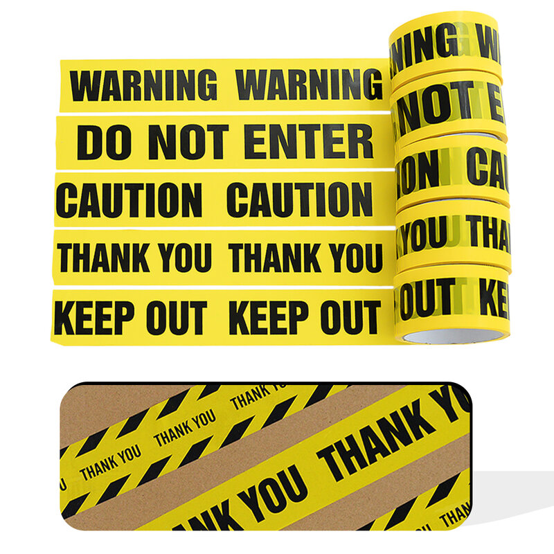 1 rollo de cintas de advertencia Opp para manualidades, adhesivo antideslizante, barrera de precaución, cinta de seguridad para tienda en casa, almacén, fábrica y escuela, 48mm x 25m