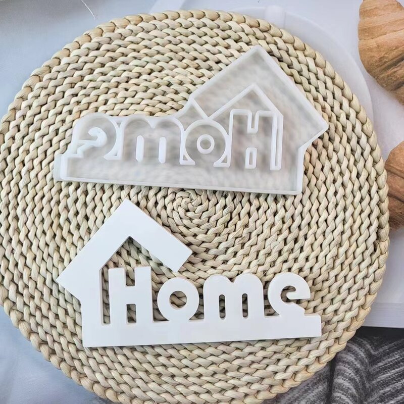 Haus Haus Kerzenhalter Silikon form DIY Zement Gips Ton Gießen Harz Ornament Form Home Dekoration Handwerk machen