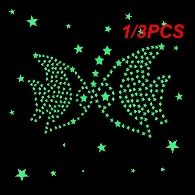 1/3PCS Luminous Stars Safe Create A Magical Atmosphere Decorative Easy To Use Luminous Effect Fluorescent Wall Decals For Kids