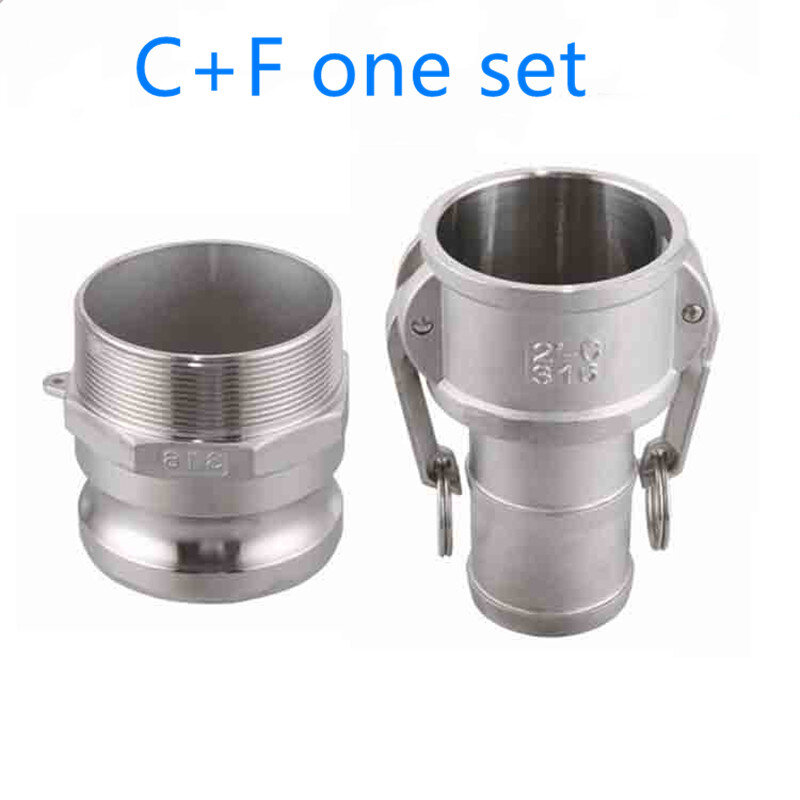 C+F Set of Cam Lock Joint Adapter Self-made 304 Stainless Steel Male and Female Joint Rapid Release Connector 1/2” - 2 "