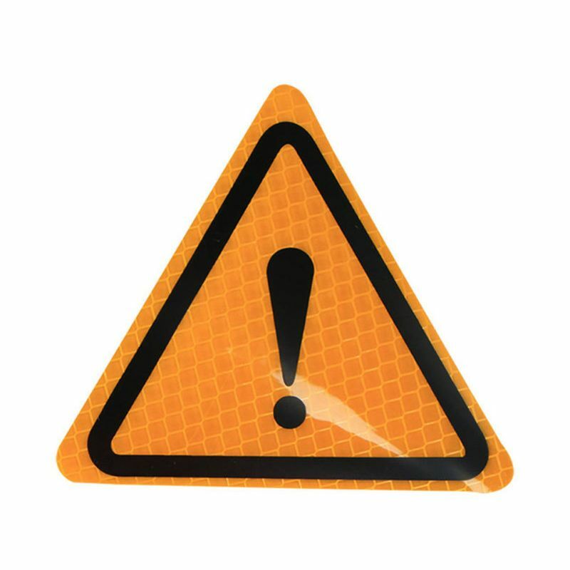 Decoración para carrocería coche, etiqueta advertencia triangular, calcomanías para parachoques, pegatina advertencia y