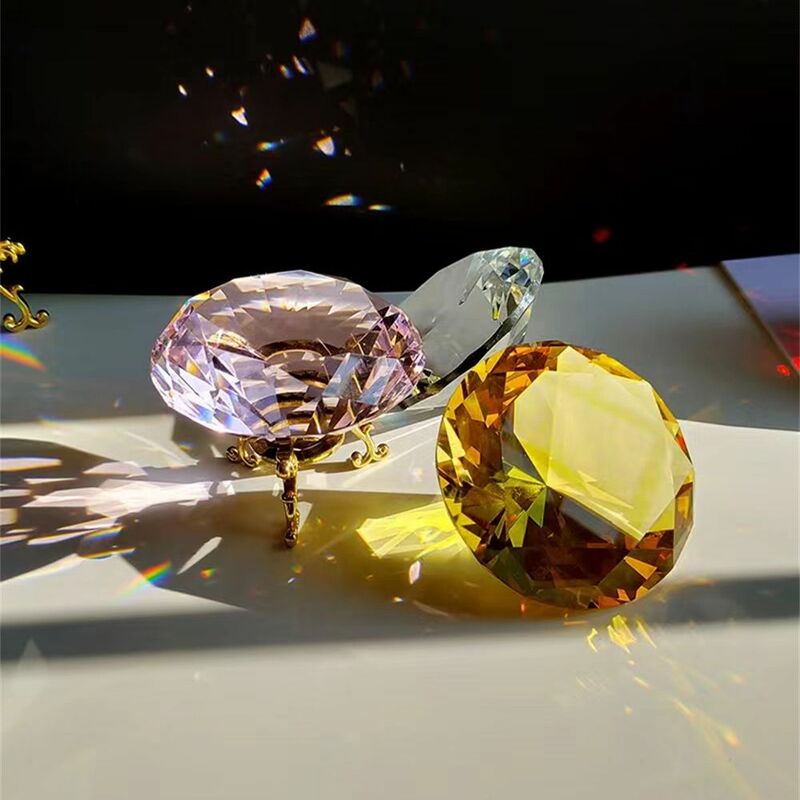 10 colori cristallo a forma di diamante fermacarte decorativo taglio vetro gigante gemma matrimonio ufficio Desktop ornamento regali di compleanno