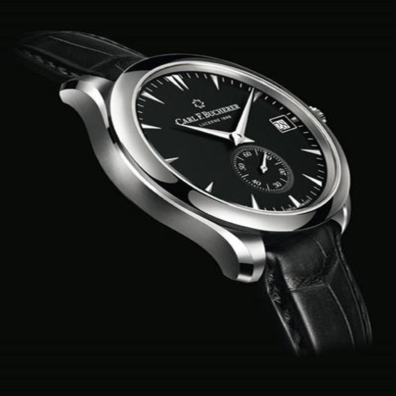 คาร์ลเอฟ Bucherer นาฬิกาควอตซ์สำหรับผู้ชาย, นาฬิกาควอทซ์ธุรกิจลำลองสายสแตนเลสนาฬิกาคุณภาพสูงกันน้ำ