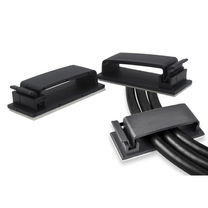 Clip autoadhesivo para gestión de cables, organizador de tarjetas, hebilla de cableado para bobinadora de escritorio de coche, 10 piezas