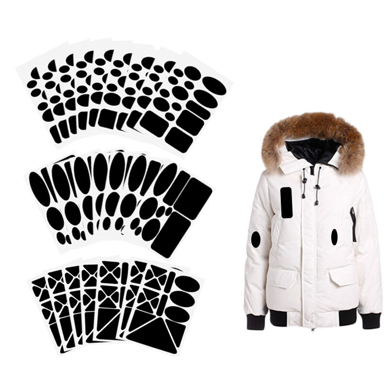 Auto-adesivo preto patches para jaquetas, calças, t-shirt, reparação de roupas, patch lavável, capa de chuva, guarda-chuva, pano, barraca, adesivos