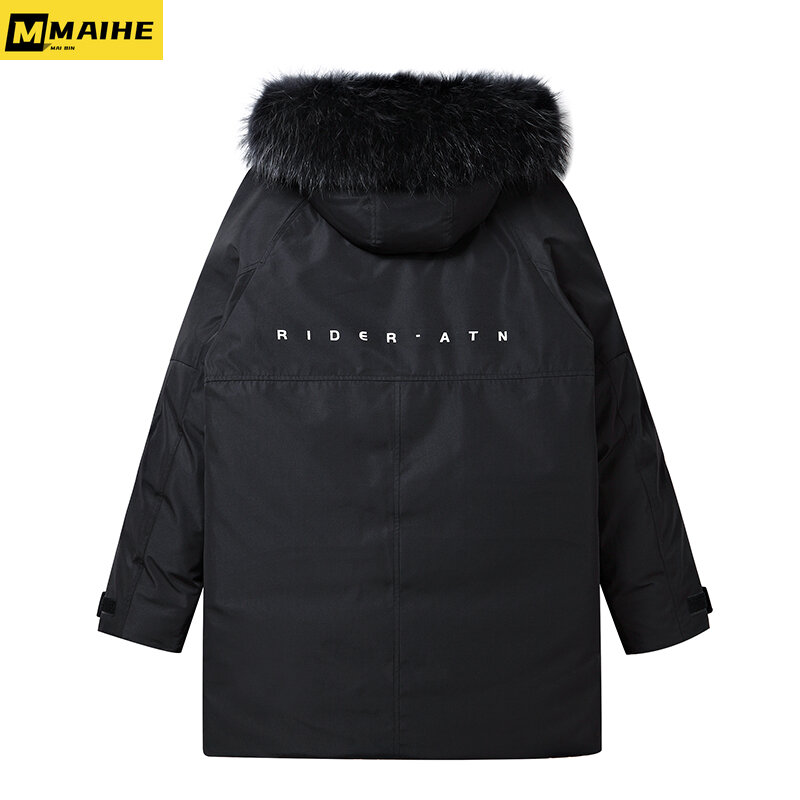 Winter Warm Jacket for Men's Autumn and Winter New Outdoor Windproof Hat Hooded Parker Coat Luxury Brand Goose Down Jacket