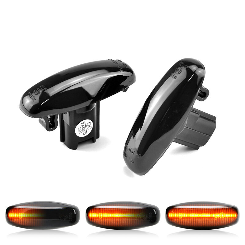 Voor Toyota Yaris Vios 2014-2019 Doorzichtige En Gerookte Lens Led Zijmarkeringslamp Amber Spatbordrichtingaanwijzers