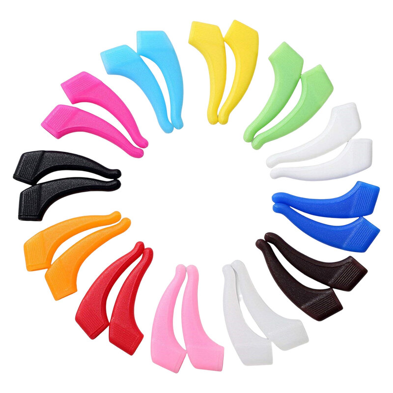 Ganchos de silicona antideslizantes para las orejas, soporte para gafas, gancho antideslizante para la oreja, 7 colores, 1/ 10 pares