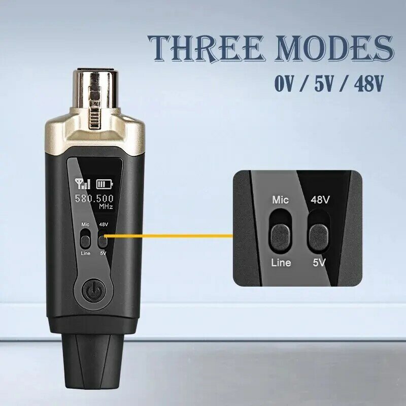 Draadloze Microfoon Systeem XLR Mic Converter Adapter UHF Automatische Zender Setup Voor Condensor Dynamische Microfoon