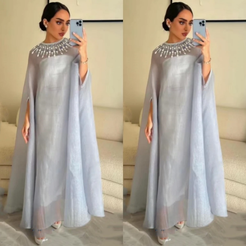 Vestidos de Noche de Dubai de Arabia Saudita para mujer, bata de graduación sin tirantes, cremallera trasera, hasta el tobillo, vestidos de fiesta con sobrefaldas