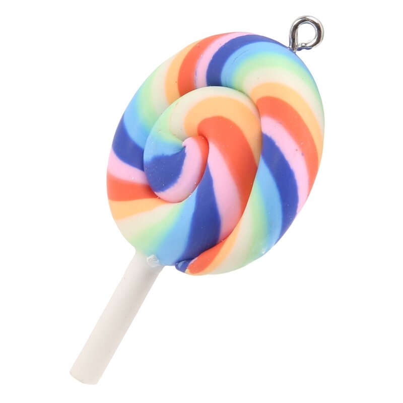 Colorful Lollipops Clay Pendant Candy Lollipop Charms For DIY Handmade Crafts (30 Pieces)