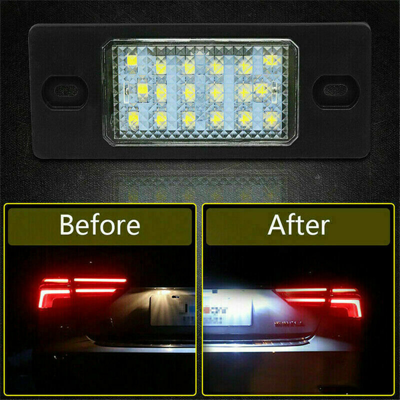 زوج واحد من مصباح لوحة ترخيص LED للسيارة 18-3528-SMD لطوارق 2003-2010 95563162002 6500K مصباح لوحة ترخيص السيارة الأبيض