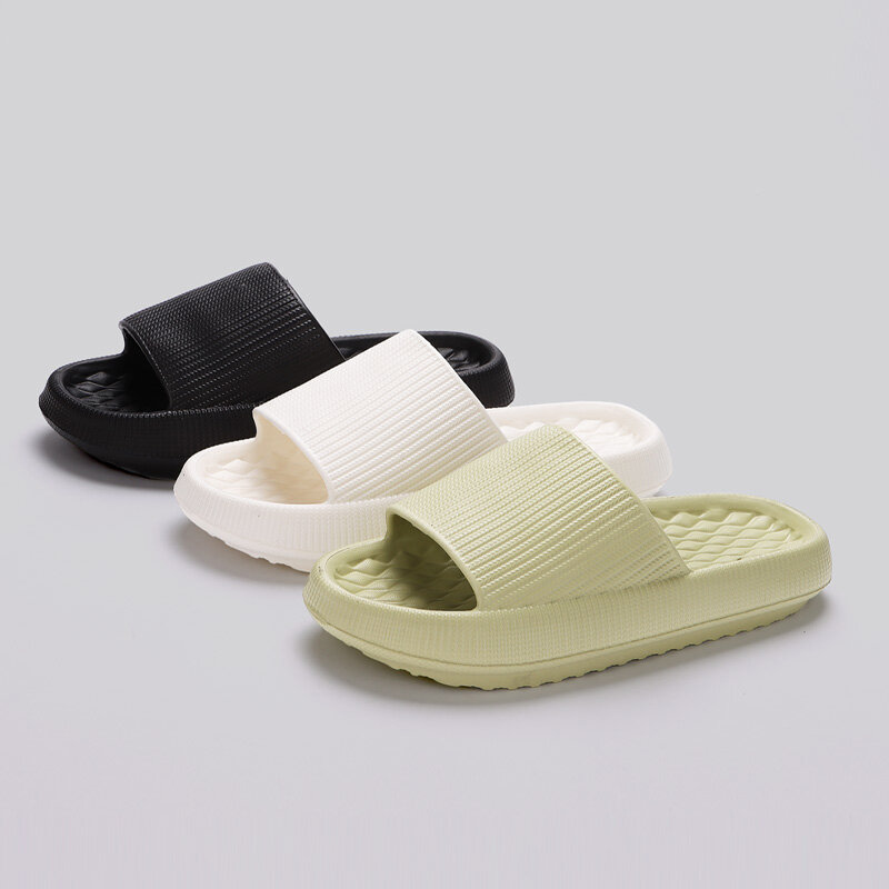 Sandal selop pantai sol lembut wanita, Kasut Platform kasual anti selip Musim Panas 2024