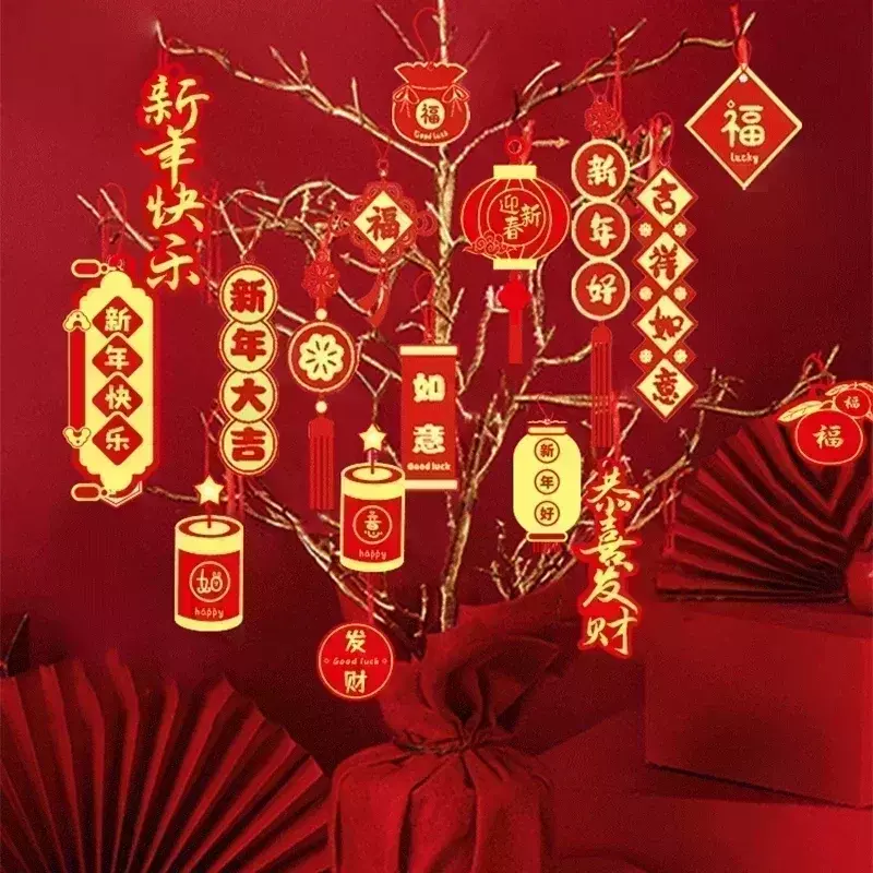 Decoración de Año Nuevo de estilo chino, colgante de Festival de Primavera, adorno colgante de inauguración de la casa, regalo de Año Nuevo