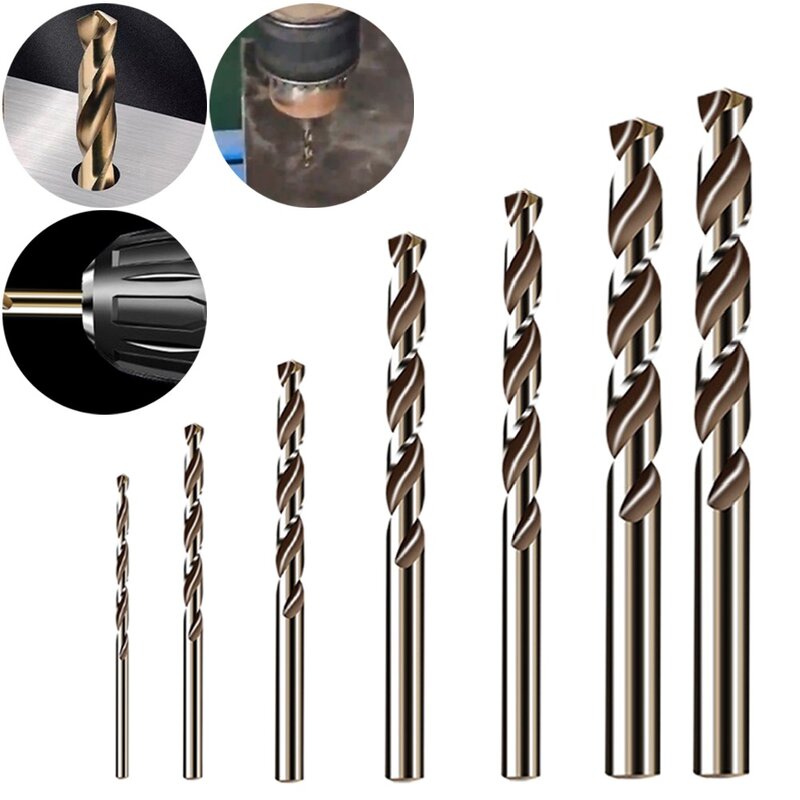 5pcs M35 Cobalt Metal Drill Straight Shank Twist-Drill Bit Set HSS-Co Hole Opener Tool 1-4mm For Steel Metal Iron Woodworking