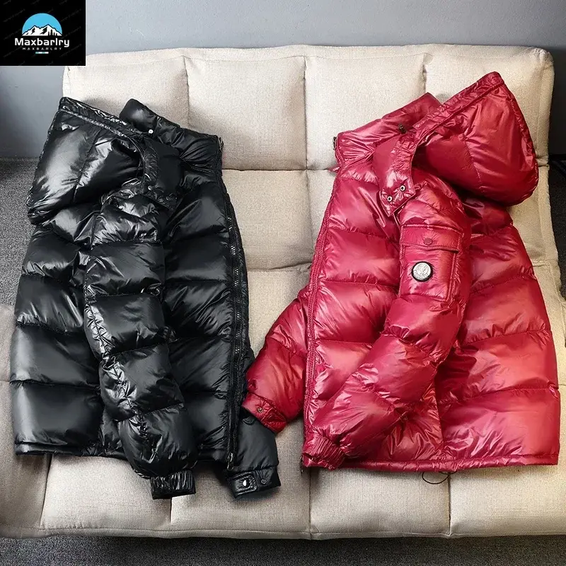 남성용 퍼퍼 재킷, 두꺼운 덕 다운 재킷, 야외 따뜻한 캐주얼 코트, 솔리드 후드 오버코트, 2024 겨울 신상 패션