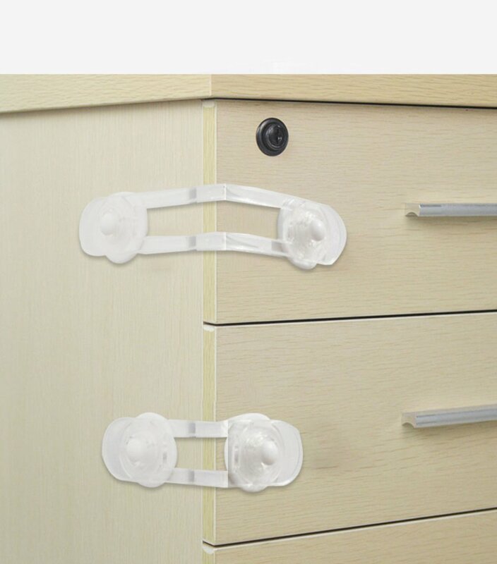 Refrigerator Door Lock Transparent Strap Shaped Drawer Locks Newborn Safety Cabinet Lock For Children Kids Finger Protection