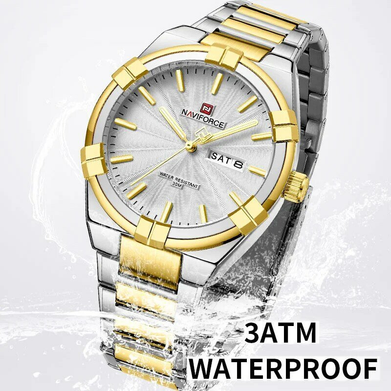 2023 Topmerk Naviforce Horloge Voor Heren Duurzaam Sport Waterdicht Rvs Mannelijke Business Luxe Mode Quartz Horloge