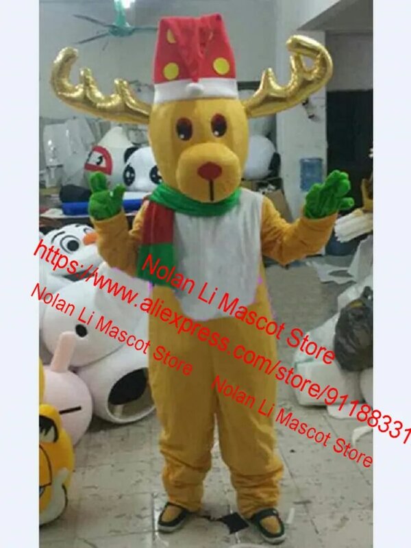 Hot Sale Adult EVA Material Helmet Christmas Deer Mascot Costume Cartoon Set Cosplay Advertising Game Halloween Gift 615