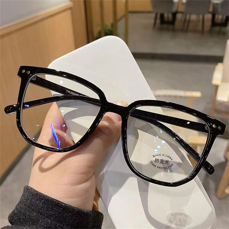2024 nowe okulary blokujące niebieskie światło mężczyźni kobiety moda czarna przezroczysta ramka okulary komputerowe ramka okulary dla osób z krótkowzrocznością kwadratowe okulary