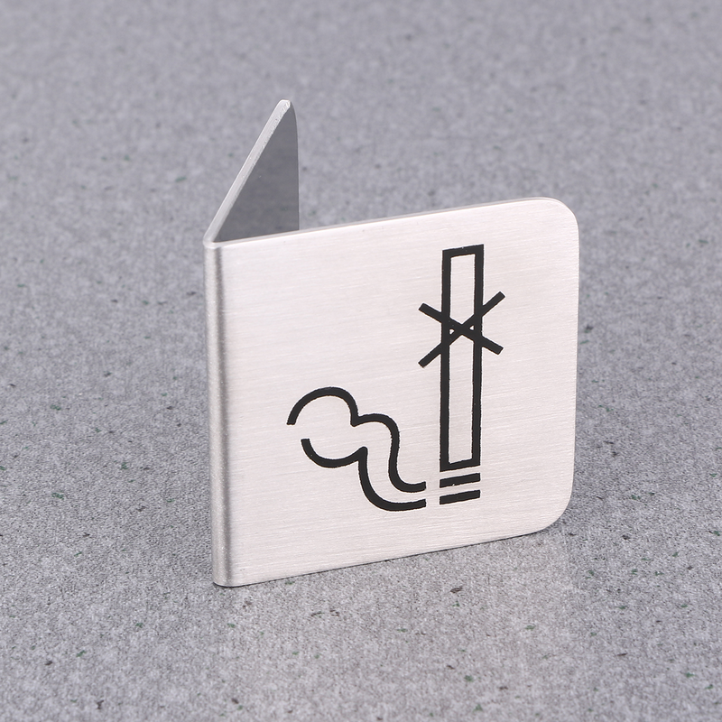 Tisch Nichtraucher Zeichen Doppelseite Desktop Embleme seitig Esszimmer Zelt Edelstahl