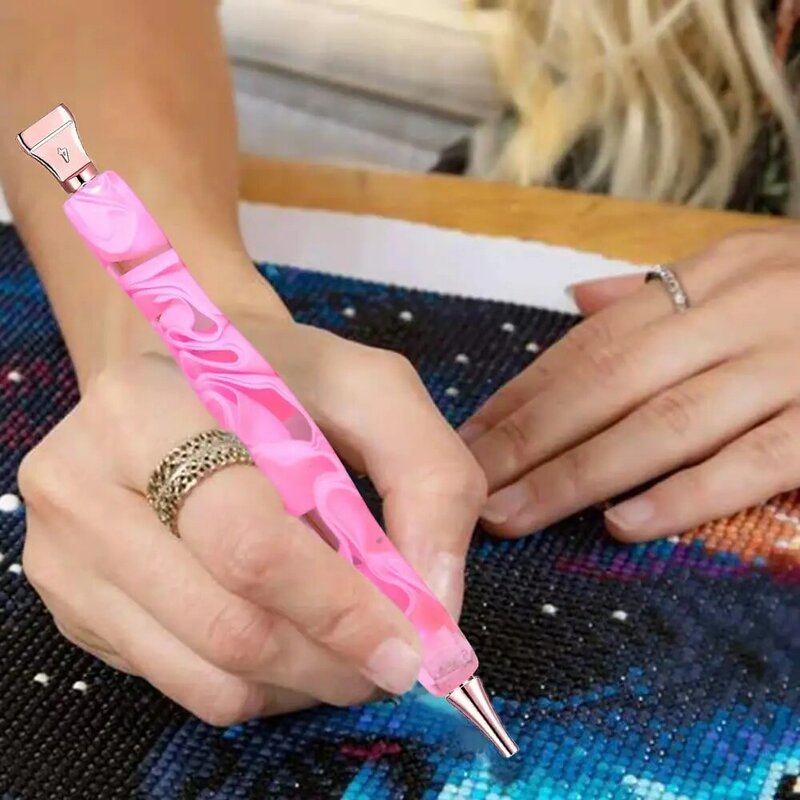 Handmade Resin 5D Diamond Painting Art Drill Pen Stylus Kit Tool Accessories and Diamond Paint Art Pen Tips Heads Placer