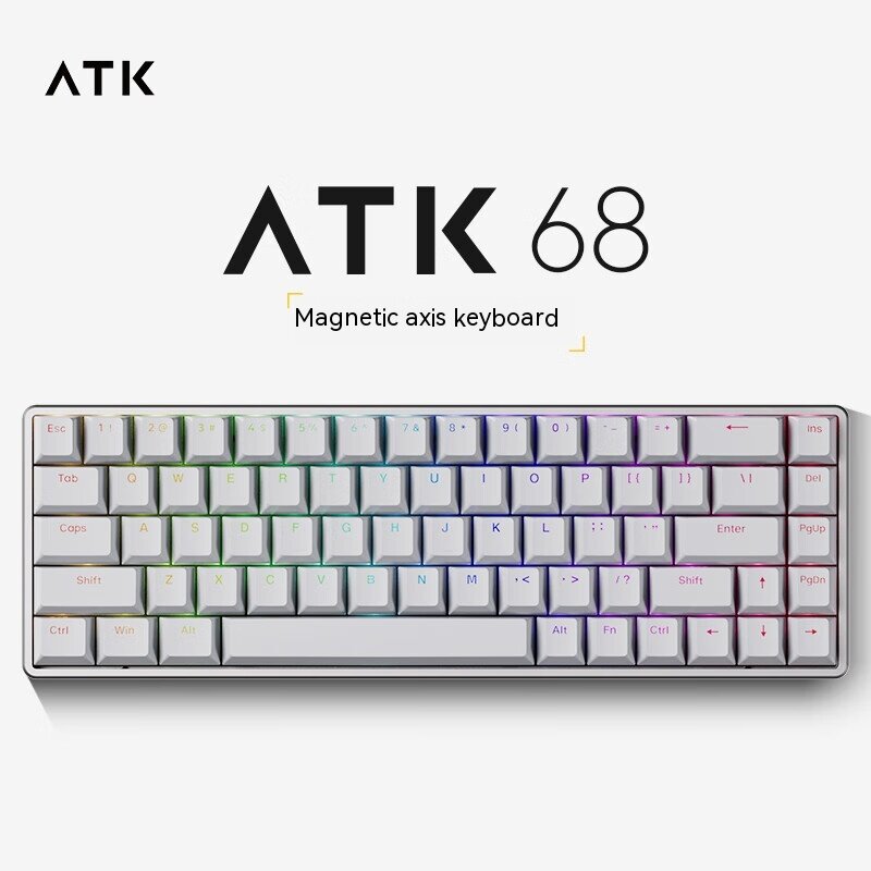 لوحة مفاتيح الألعاب الميكانيكية من سبائك الألومنيوم ، مفتاح مغناطيسي ، السرعة الذكية X ، الزناد السريع ، RGB ، ألعاب الكمبيوتر ، ATK ATK68
