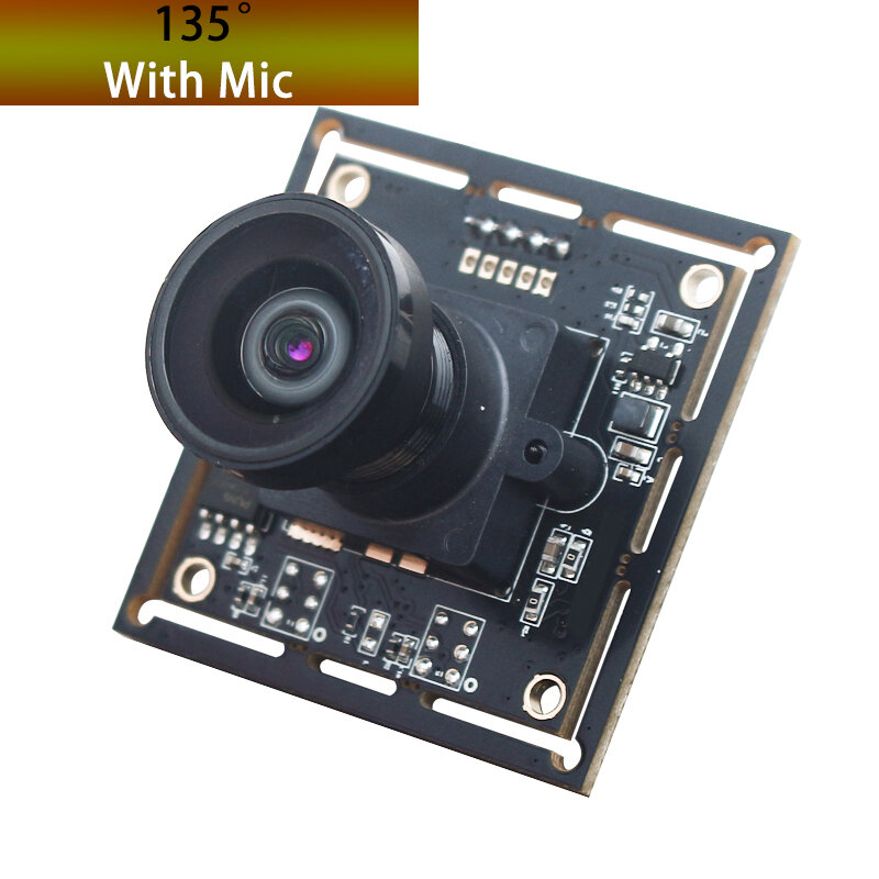 Módulo de Câmera com Microfone para Câmera Lightburn, Plug and Play, CMOS, IMX335, FOV, 100 Graus, USB 2.0, UVC, OTG, 4K, 5MP
