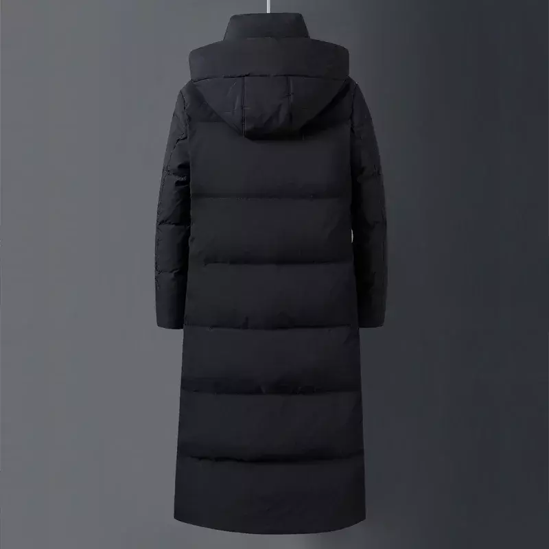 남성 여성 브랜드 레드 X 롱 다운 코트, 무릎 위 두꺼운 따뜻한 분리형 모자, 남성 재킷, 캐나다 코트, 5XL, 겨울, 2024 신상