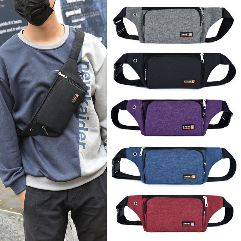 Men and Women Fashion Waist Bag Sports Cell Phone Bag Multifunctional Running Fitness Outdoor Leisure Waist Bag Cash Chest Bags