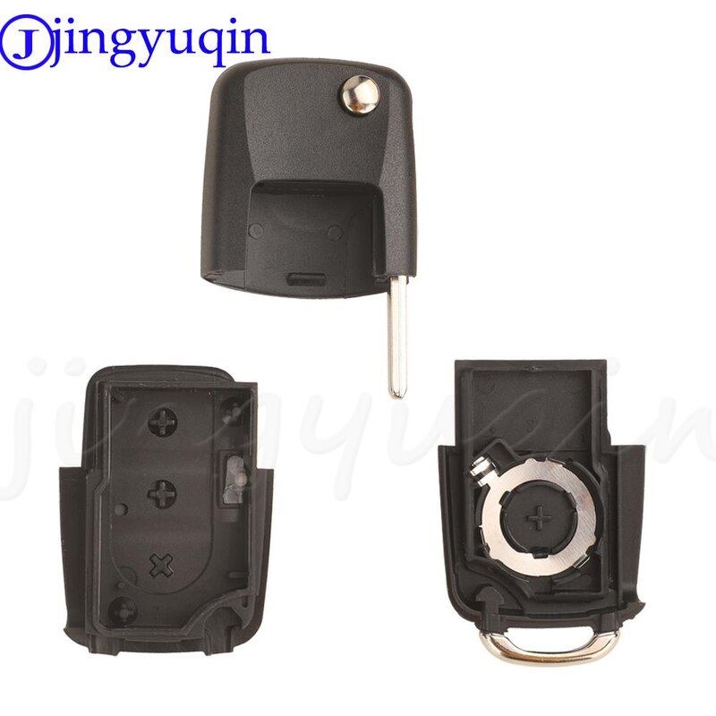 Jingyuqin เคสกุญแจรถยนต์รีโมทแบบพับ3ปุ่มดัดแปลงสำหรับ VW crafter 2006-2011อะไหล่ฝาครอบกุญแจ2E0959753A HU64ใบมีด