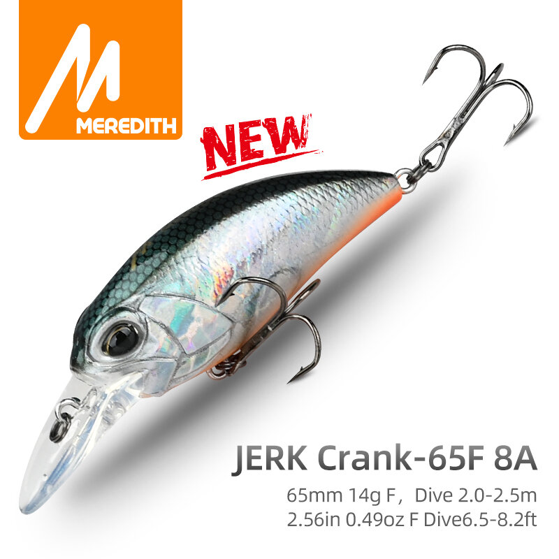 MEREDITH – leurre de pêche rigide flottant M65, crankbait, 11 couleurs, qualité professionnelle, profondeur 2.0-2.5m, 14g