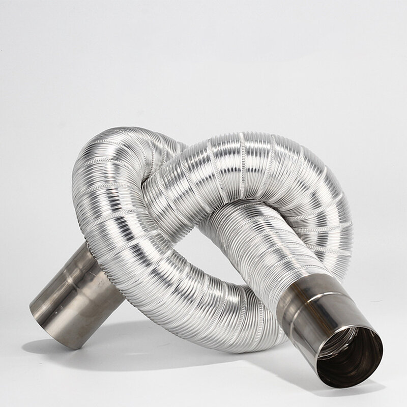 Tubo de codo con revestimiento de chimenea, Conector de tubo de escape de calentador de acero inoxidable, manguera Flexible de estiramiento, curva múltiple
