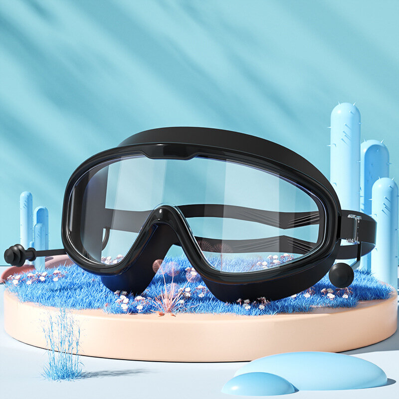 1Pc Hoog Uiterlijk Niveau Populair Online Waterdicht En Anti Mist Groot Frame Professionele Duikbril, Zwembril Voor Volwassenen