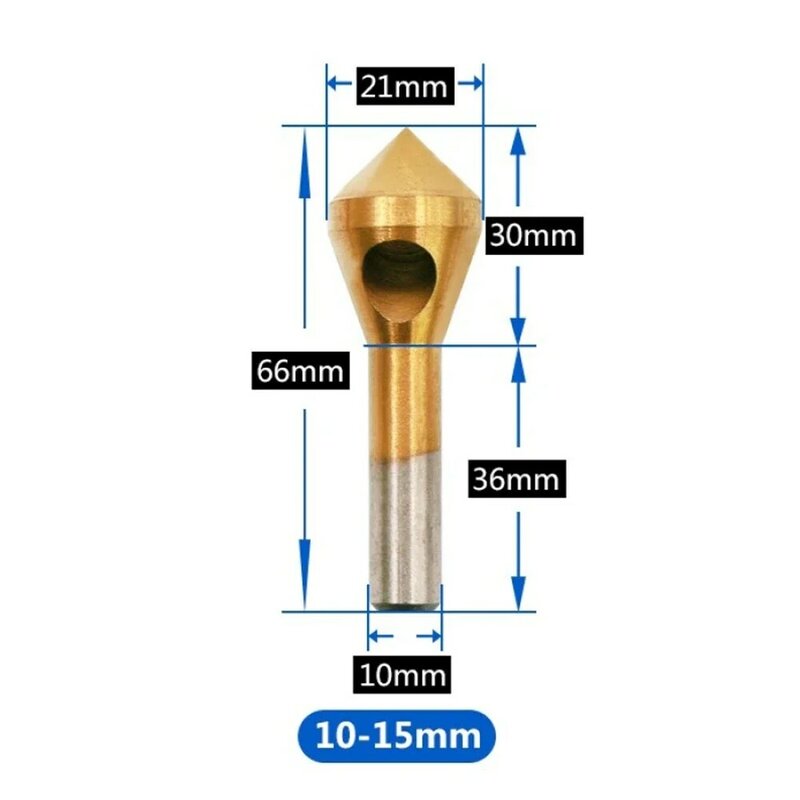 Gold High Speed Steel Hole Cutter, chanfrar Tools, Deburring Taper, 6mm, 8mm, 10mm, 12mm, alta qualidade