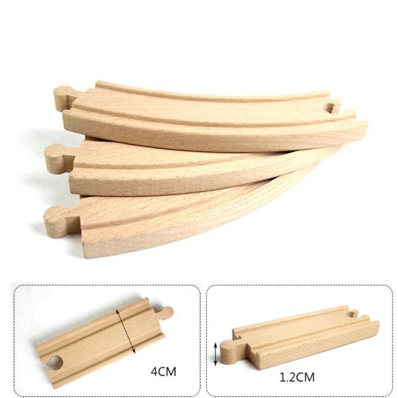 Jalur kereta api kayu baru semua jenis rel garpu Bifurcation Aksesori jalur kayu cocok untuk amat mainan jalur kayu