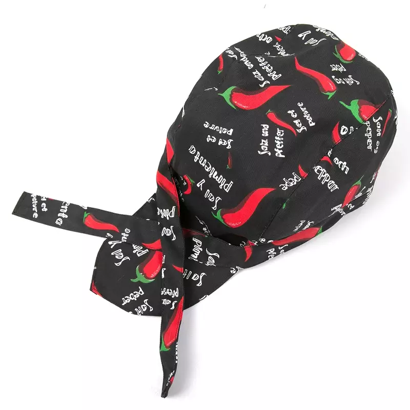 Chili Chef Hat Charm uomo cucina nero Chef cameriere uniforme Cap Unisex cottura panetteria BBQ Grill ristorante berretto da lavoro catering