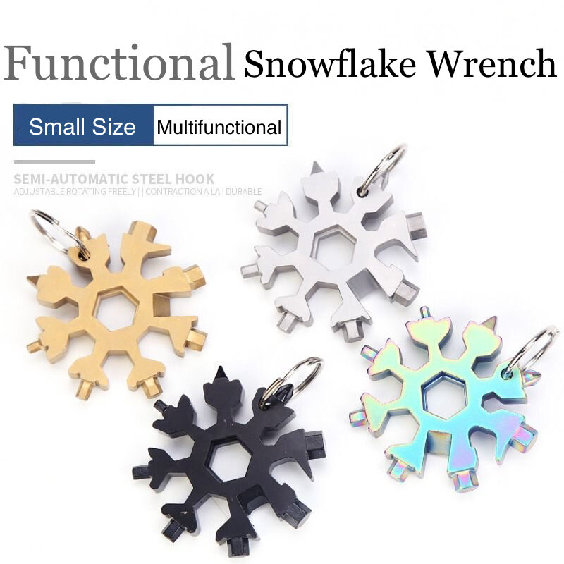 Chiave da neve multifunzione utensili manuali per piastre da neve portatili in acciaio ad alto tenore di carbonio esagonale