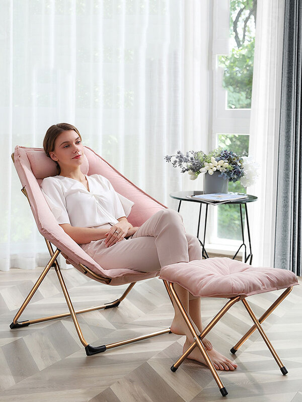 Chaise longue pliante de style nordique, idéal pour le salon, le balcon ou la chambre à coucher