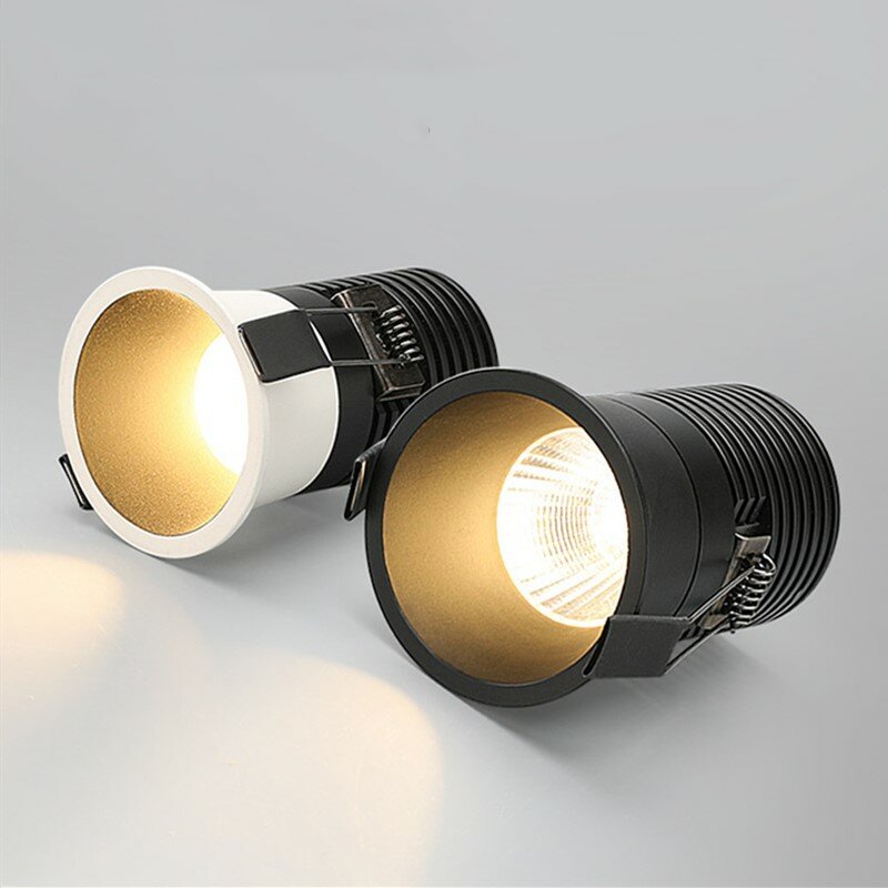 Możliwość przyciemniania wpuszczane antyodblaskowe oprawy LED COB 5W 7W 9W 12W lampy sufitowe LED LED sufitowe lampy punktowe oświetlenie wewnętrzne AC85-220V