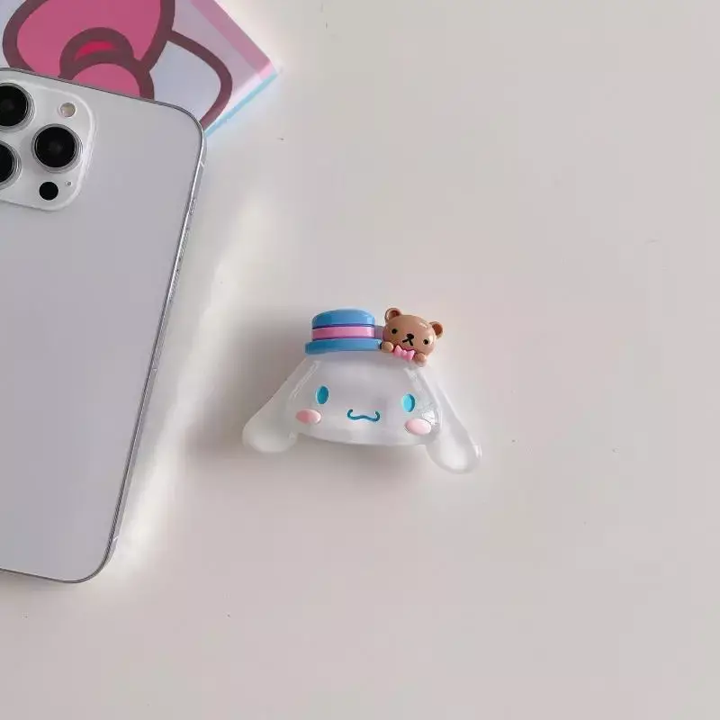 Luminous Sanrio Kuromi Cinnamoroll 3D Mobile Phone Bracket Kawaii My Melody Pochacco Pom Pom Purin Phone Grip Cell Phone Holder