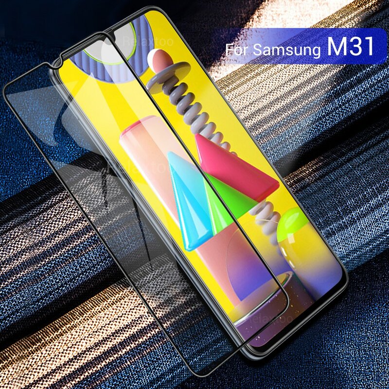 2 in1 dla Samsung Galaxy M31 wysokiej jakości ekran hartowany Film + szkło do aparatu do Samsung serii Screen Protector