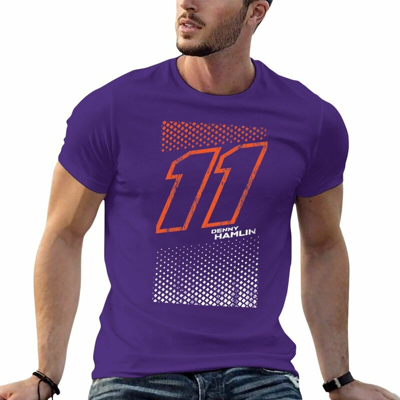 T-shirt Denny Hamlin masculina, camisas de treino, branco, nova edição, 2021