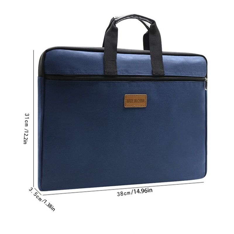 Oxford Cloth A4 Portable File Bag Zipper File Organizer Documents Bag Stationery Bag Business Briefcase A4 File Folder