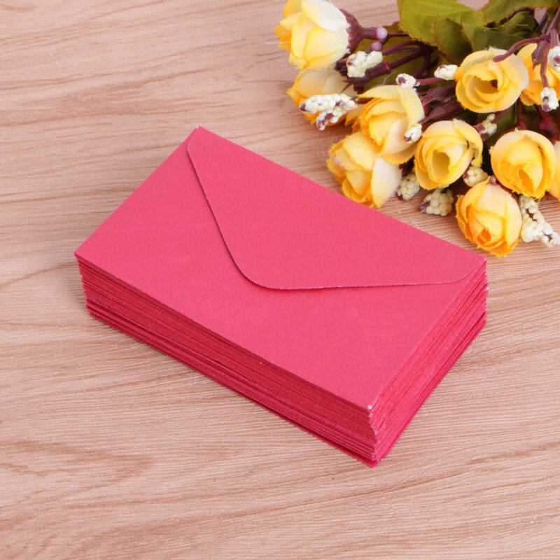 50 peças 6x10cm Envelopes conjunto cores sortidas Kit Envelopes presente Vintage J60A