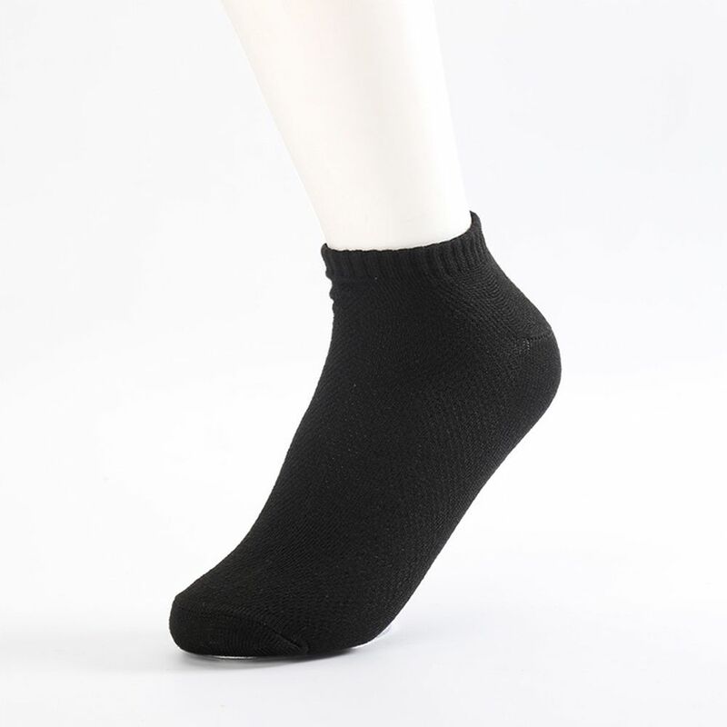 Summer Men Ankle Socks Breathable Thin Mesh Invisible Polyester Cotton Boat Socks