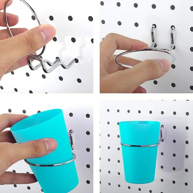 7 Sets Pegboard Hooks With Pegboard Cups Ring Style Pegboard Bins With Rings Pegboard Cup Holder Accessories
