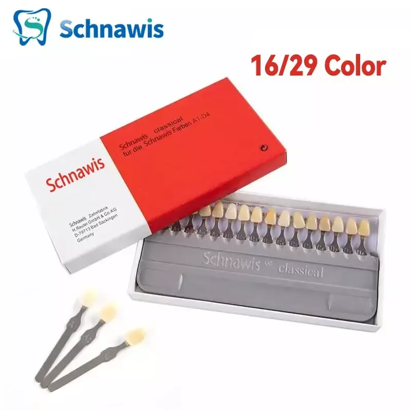 Dental Tooth Whitening Guide Dental Material 16/29 Colors Tooth Model Colorimetric Plate Tooth Shape Design For Beauty Device