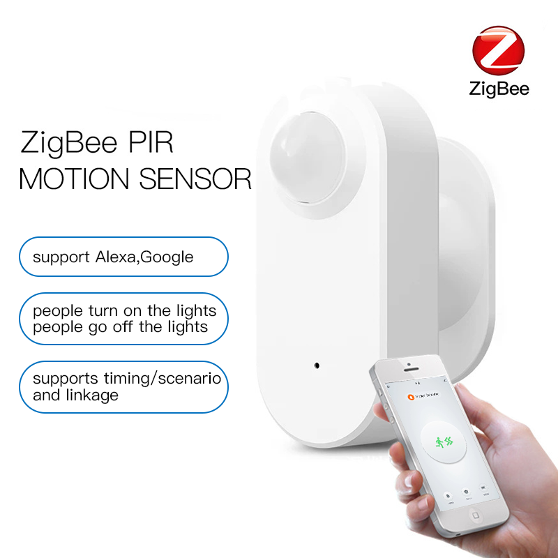 Tuya Zigbee Inteligente Sensor de Movimento, Pir Infravermelho Movimento do Corpo Humano, Detector Sem Fio para Segurança Doméstica, Funciona com Alexa e Google